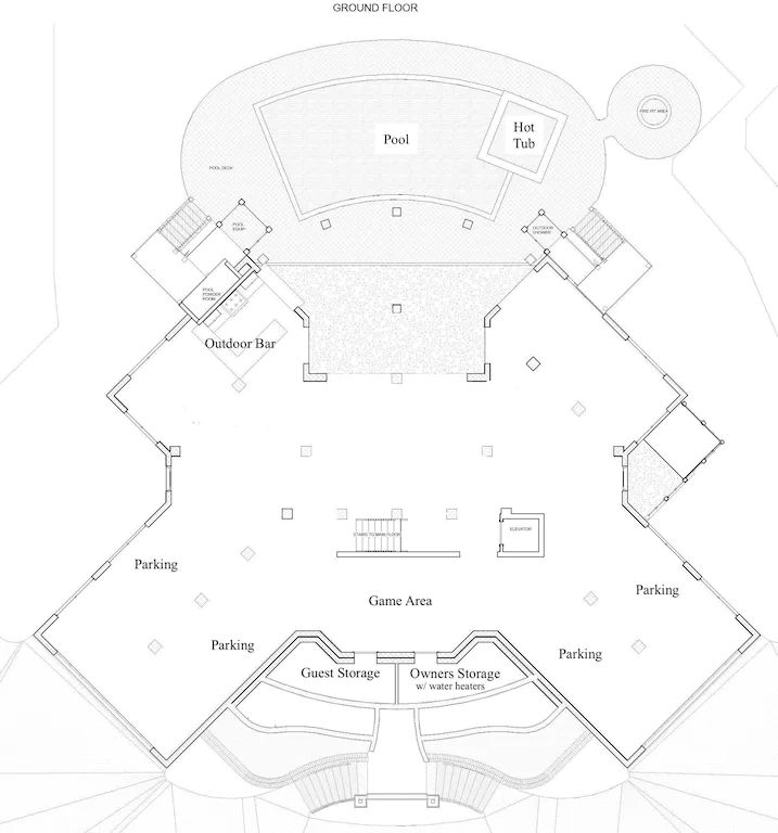 Plan of the house. Can fit 8 cars and plenty of space for games